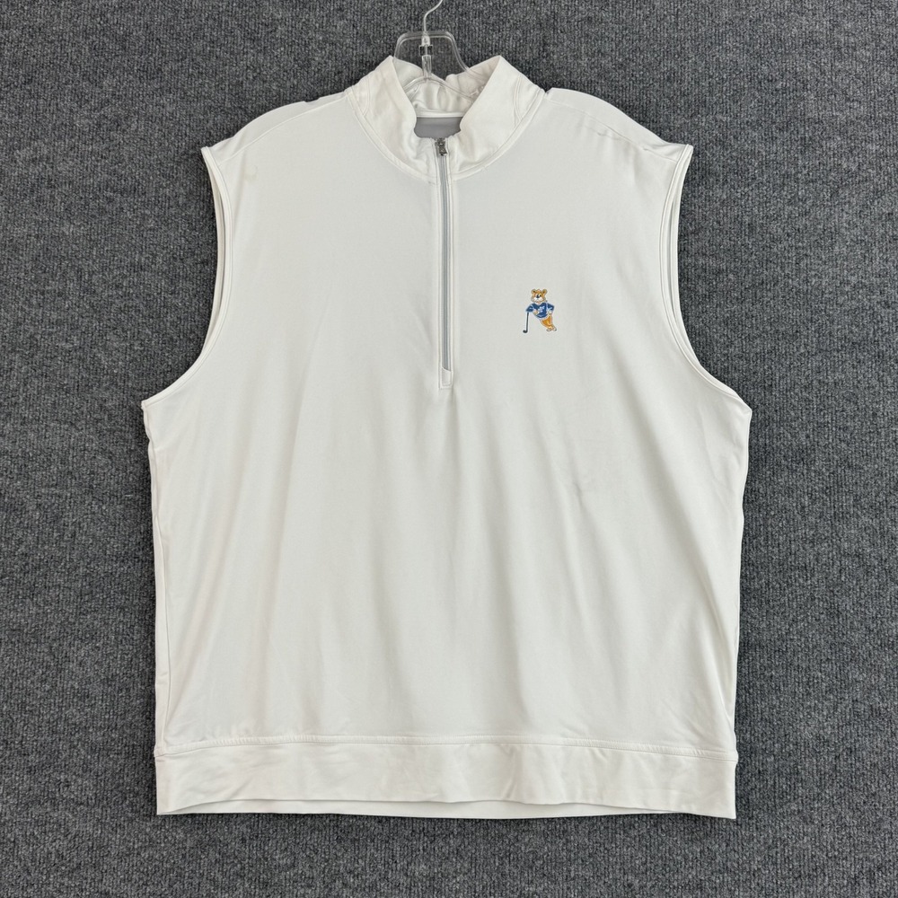 Johnnie O Performance Vest Mens L White Quarter Zip BPC Golf Casual Preppy